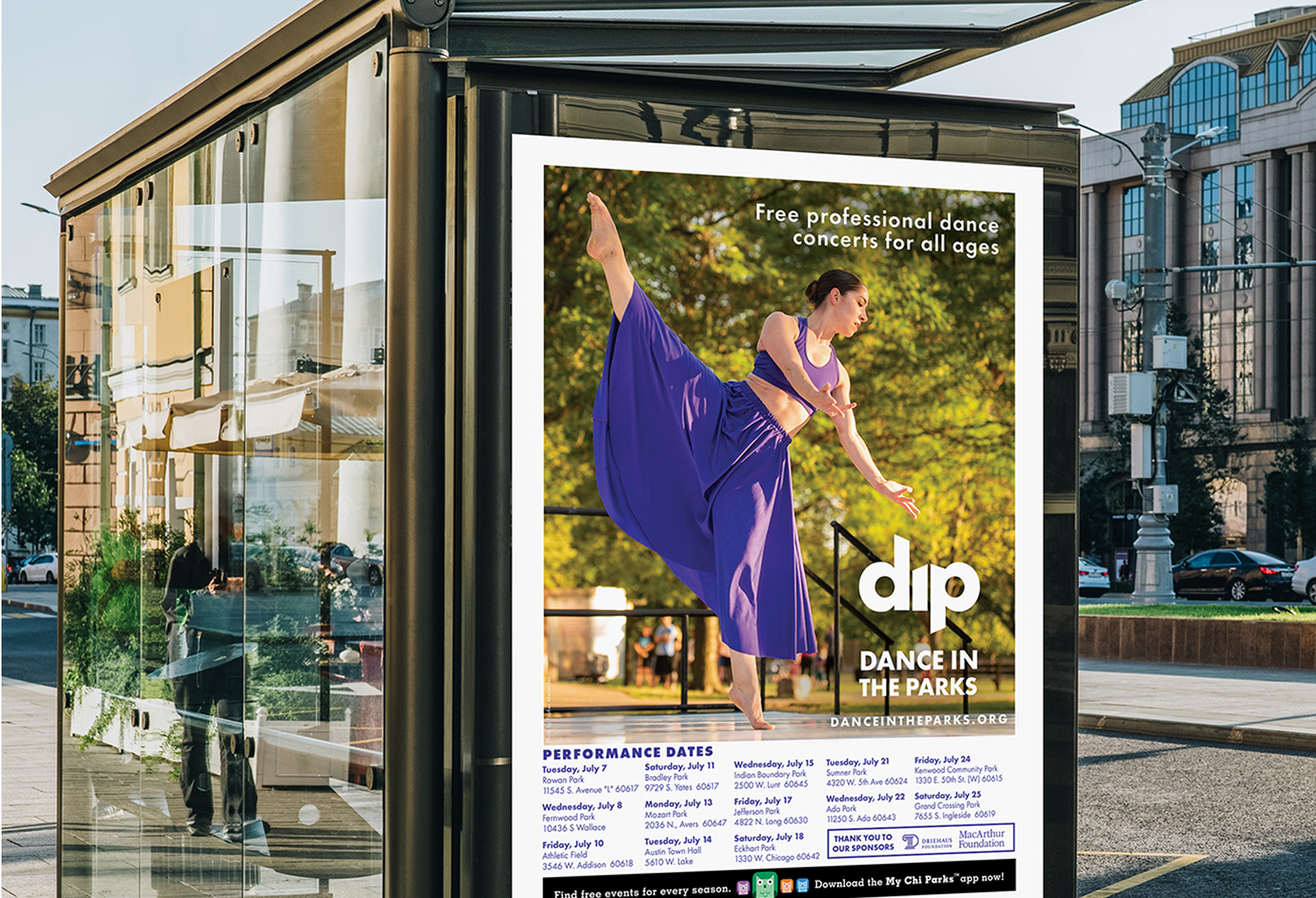 Dance in the Parks Bus advertisement
