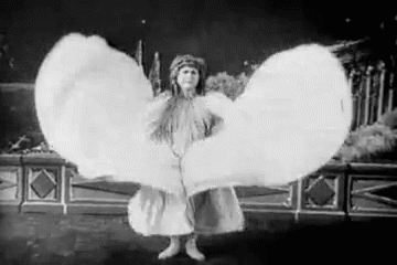 Loie Fuller performance with animated motion